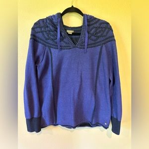 Eddie Bauer Mount Shasta Cable Hoodie Sweater in Blue XL